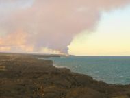 Steam plume as Kīlauea lava enters the ocean
