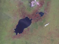 Lake Edward - NASA Landsat photo of Lake Edward and Lake George