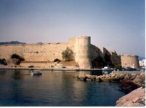 A modern photo of the fortress at Kyrenia on Cyprus. In 1156, Manuel's garrison at Kyrenia was surprised by the Crusaders who plundered the island and savaged its residents.