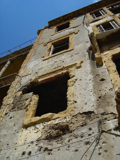 Building damaged during the 1975-1990 civil war.