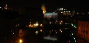 River Aire at night, from Bridge End