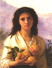 William-Adolphe Bouguereau Girl Holding Lemons