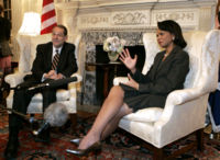 Javier Solana, the High Representative for the CFSP (l.) and  United States Secretary of State Condoleezza Rice