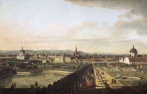 Vienna during the first half of the 18th century, painting by Canaletto.