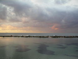 Coastline of Benghazi, Libya's second largest city. With the longest coastline among Mediterranean nations, Libya's mostly unspoilt beaches are a social gathering place.