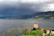 Loch Ness, with Urquhart Castle in the foreground.