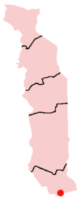 Location of Lomé in Togo