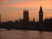 The Houses of Parliament at dusk