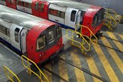 1996 Tube Stock trains stabled at Stratford Market Depot