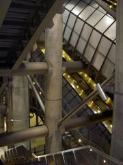 Westminster station — extensive support structures are required because Portcullis House is above.