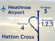 A diagram at Ealing Common, showing the layout of the Piccadilly Line at London Heathrow Airport once the T5 Extension opens.