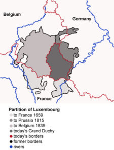 The three Partitions of Luxembourg have greatly reduced Luxembourg's territory.