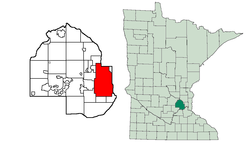 Location in Hennepin County and the state of Minnesota.
