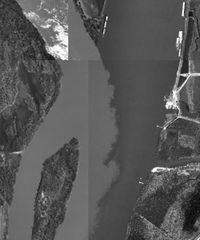 High silt content makes the Missouri (left) noticeably lighter than the Mississippi here at their confluence north of St. Louis.