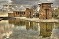 Egyptian temple of Debod in Parque del Oeste, Madrid