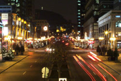 A view of McGill College Street in December.