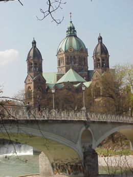 Munich: St. Lukas and River Isar