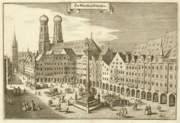 Marienplatz, Munich about 1650