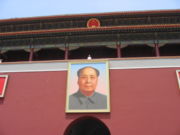 Remains of Mao's personality cult: one of the last publicly displayed portraits of Mao Zedong at the Tiananmen gate.