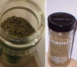 Bottle of Majoram spice