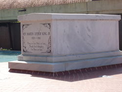 Martin Luther King's tomb, located on the grounds of the King Center