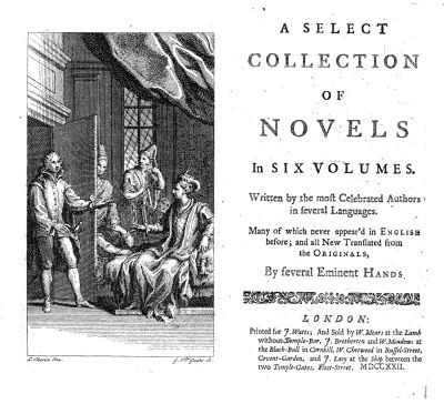 Classics of the novel from the sixteenth century onwards: title page of A Select Collection of Novels (1720-22)