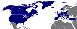 NATO countries are in blue