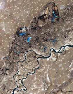 Meanders and oxbow lakes in the Songhua River
