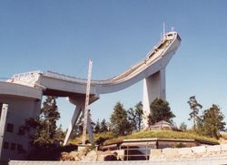 The Holmenkollen ski jump hill.