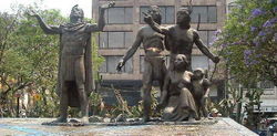 Public statue commemorating the foundation of Tenochtitlan