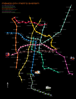 Map of Mexico City Metro Network