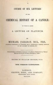 The title page of The Chemical History of a Candle (1861)