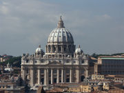 Michelangelo designed the dome of St. Peter's Basilica, although it was unfinished when he died.