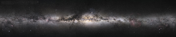 360-degree photographic panorama of the entire galaxy, from the viewpoint of our solar system.