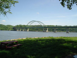 The Dubuque-Wisconsin Bridge.  The bridge connects Dubuque, Iowa with Grant County, Wisconsin.