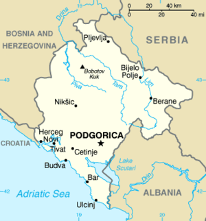 Map of Montenegro.