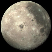 The Moon as photographed by the Galileo probe.