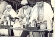 Mother Teresa at the inaguration of the Mother Theresa Womens University in Tamil Nadu with Chief Minister M.G.Ramachandrann and J&K Chief Minister Farook Abdullah