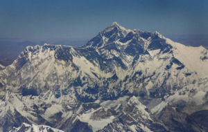 Aerial view of Mount Everest.