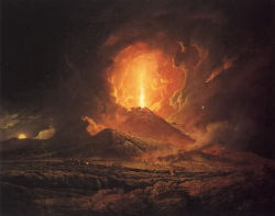 An eruption of Vesuvius seen from Portici, by Joseph Wright (ca. 1774-6)