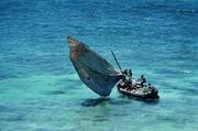 Traditional fishingboat in Mozambique.