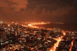 A part of the Metropolis of Mumbai as seen during night time. Mumbai is one of the most modern and cosmopolitan cities in India