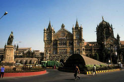 Mumbai is always in a state of flux as depicted here outside the Chhatrapati Shivaji Terminus station.
