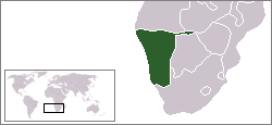 Location of Namibia