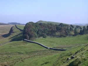 Hadrian's Wall crosses Northumberland National Park.