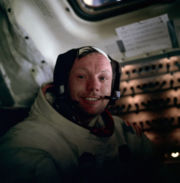 Buzz took this picture of Neil in the cabin after the completion of the EVA