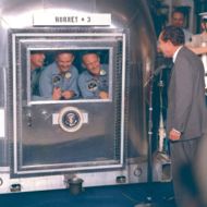 The Apollo 11 crew and President Richard Nixon 