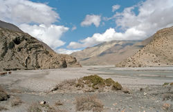 The arid and barren Himalayan landscape