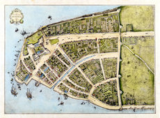 The Castello Plan depicting New Amsterdam on the southern tip of Manhattan, 1660.