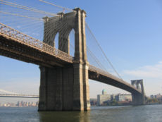 The Brooklyn Bridge, the world's first steel wire suspension bridge